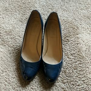 Navy patent leather J.Crew wedges